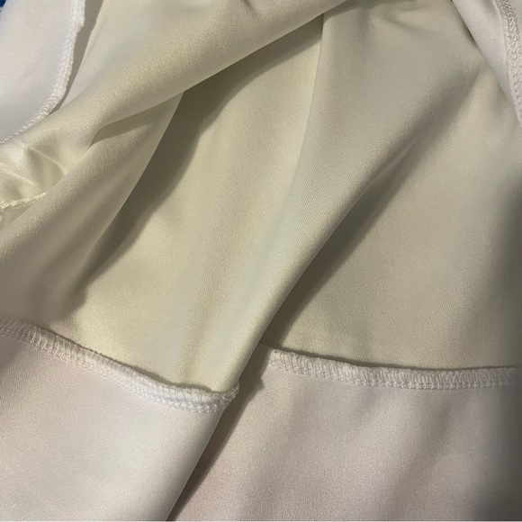 White XS womens lined sleeveless dress. Lace open back. Side zipper - Picture 5 of 9